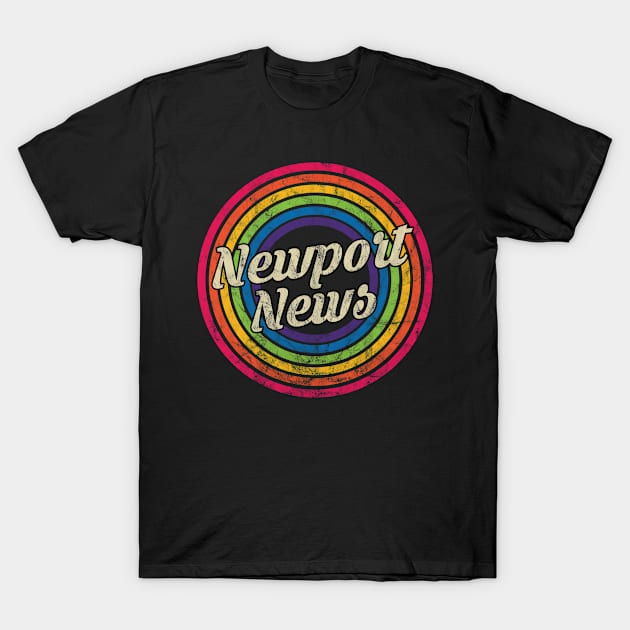 Newport Nes - Retro Rainbow Faded-Style T-Shirt by MaydenArt